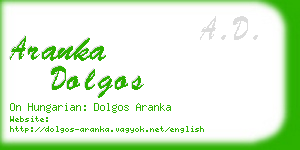 aranka dolgos business card